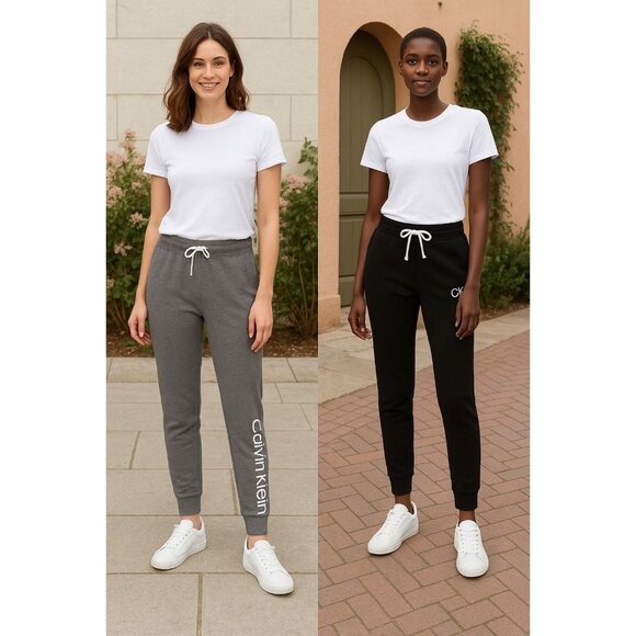 Calvin Klein Sm Women 2 Pack Pants French Terry Iconic CK Logo Jogger Sweatpants - Picture 5 of 7
